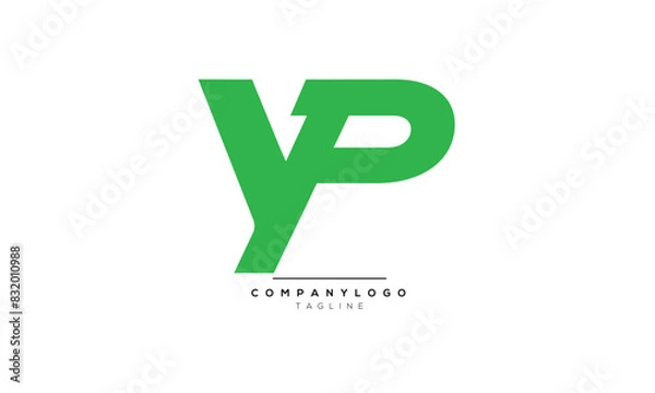 Fototapeta Alphabet letters Initials Monogram logo YP, YP INITIAL, YP letter