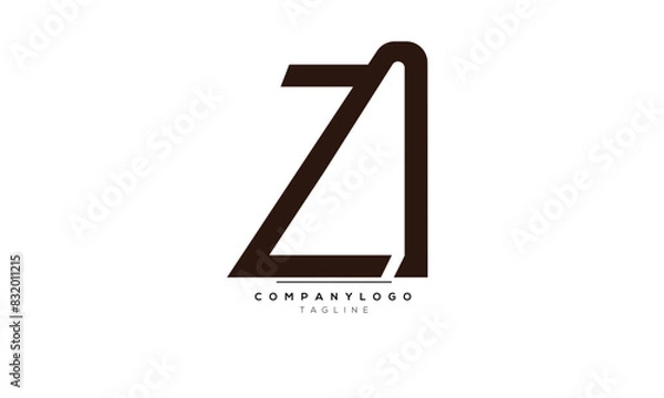 Obraz Alphabet letters Initials Monogram logo ZA, ZA INITIAL, ZA letter