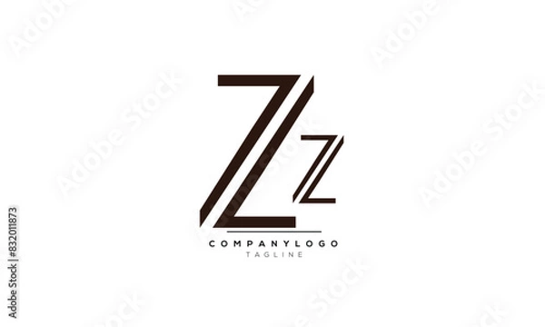 Obraz Alphabet letters Initials Monogram logo ZZ, ZZ INITIAL, ZZ letter