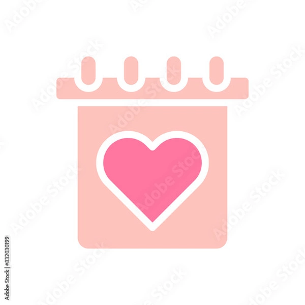 Obraz Calendar Love solid soft pink valentine illustration