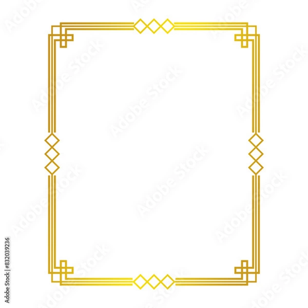 Obraz Gold border frame vector.eps
