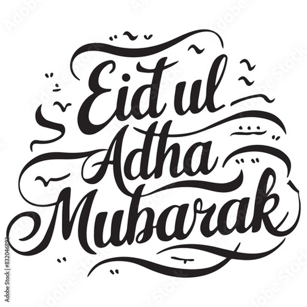Fototapeta Eid ul Adha Mubarak caligraphy in vector