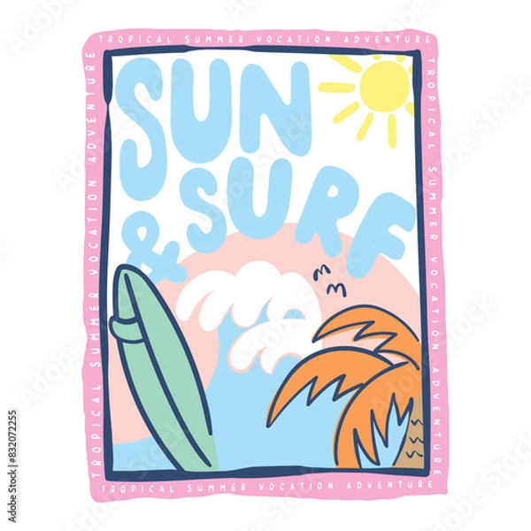 Obraz surf and tropical poster