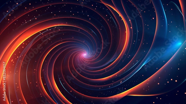 Fototapeta Dynamic spiral vortex with vibrant lines and particles