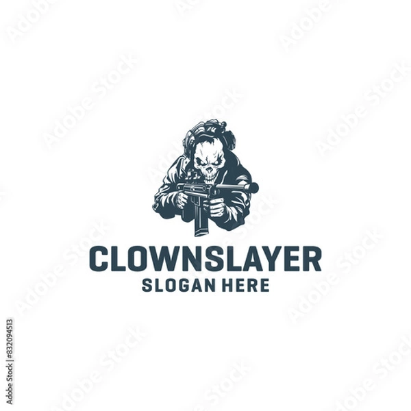 Fototapeta Clown slayer logo vector illustration