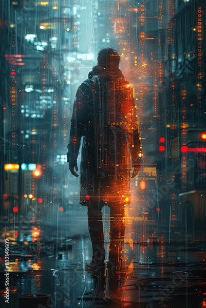 Fototapeta Cyberpunk API Avatar - Future Man