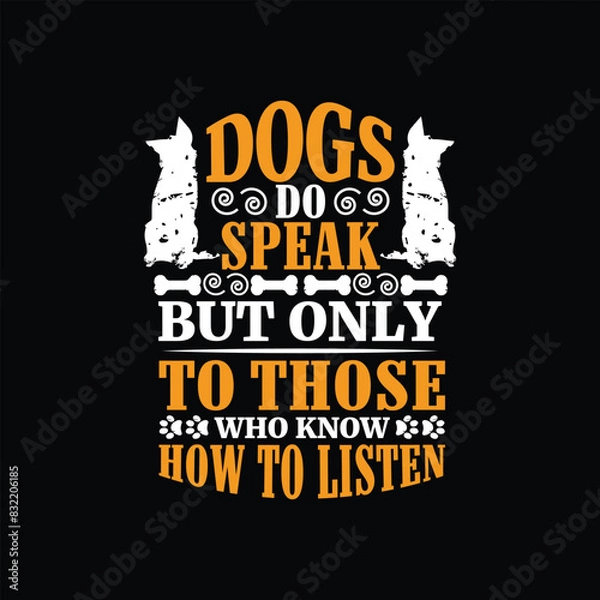 Obraz Dog typographic t shirt design vector graphic - Dog Lover quotes design.