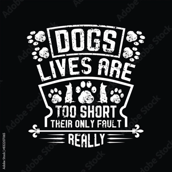 Obraz Dog typographic t shirt design vector graphic - Dog Lover quotes design.