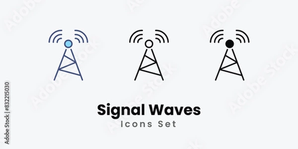 Fototapeta Signal Waves icons vector set stock illustration.