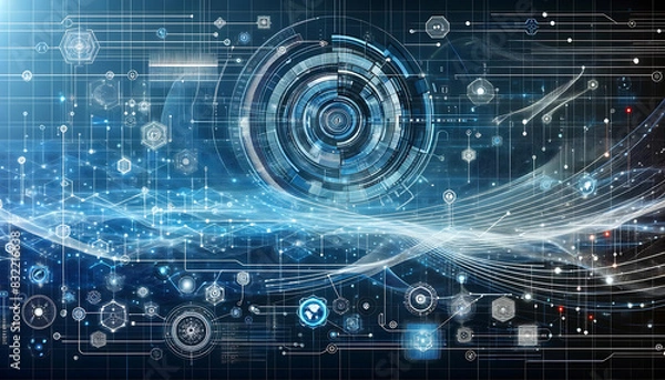 Obraz Digital Background for Tech Processes and AI