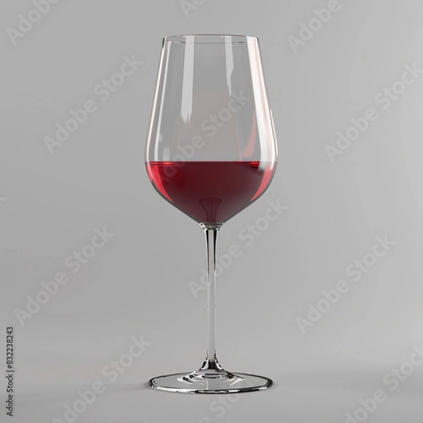 Obraz glass wine cup with red wine isolated on grey background