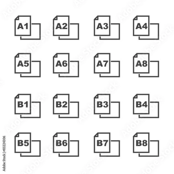 Obraz paper size icons