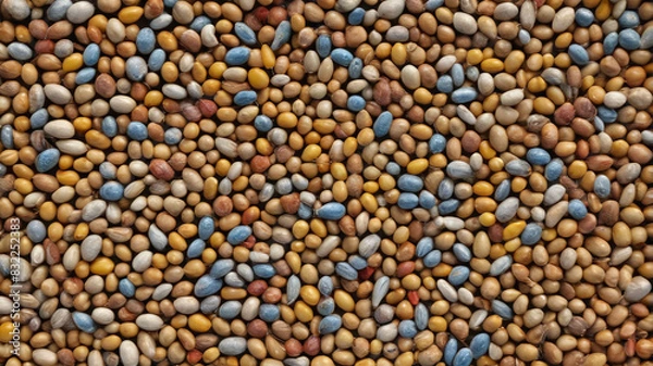 Fototapeta Close-up of rare and endangered plant seeds preserved in seed vaults, ensuring the conservation of vital genetic resources, Generative AI