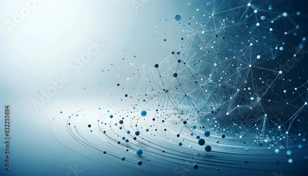 Fototapeta Three-Dimensional Abstract Network Design with Cool Tones