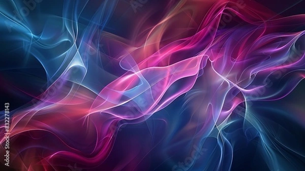 Fototapeta A colorful, abstract image of a purple and blue flame