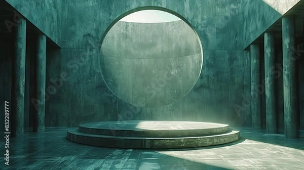 Obraz Minimalist podium, clean lines, shadow play modern style