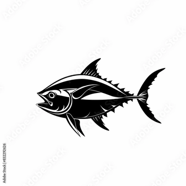 Fototapeta Tuna fish logo design template silhouette vector image