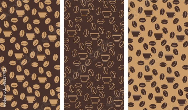 Obraz Vector pattern design coffee pattern for packaging coffee banner background poster design element coffee tones