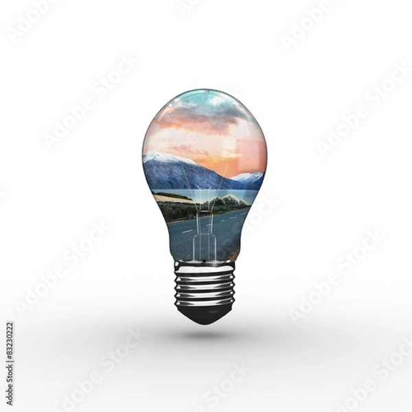 Fototapeta Composite image of empty light bulb