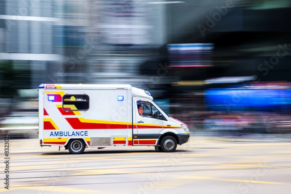 Fototapeta Ambulance with Blurred Motion