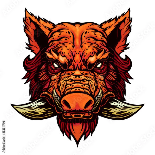 Obraz Wild boar head mascot.