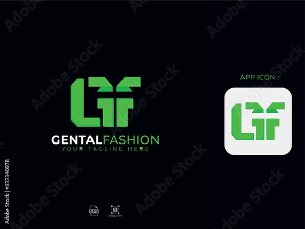 Fototapeta Alphabet G, F Minimal Modern Letter Logo