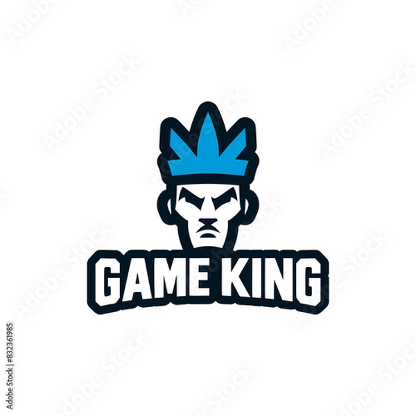 Fototapeta game king gaming esport logo vector illustration template design
