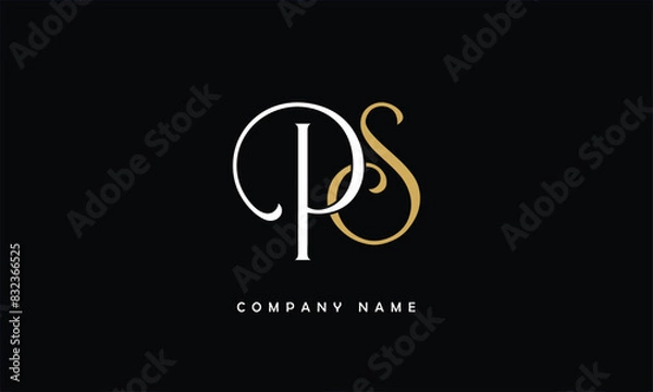 Fototapeta PS, SP, P, S Abstract Letters Logo Monogram