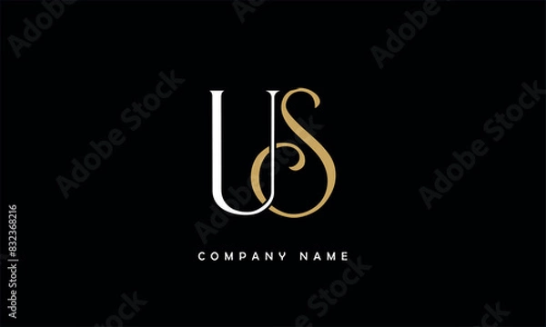 Fototapeta US, SU, U, S Abstract Letters Logo Monogram