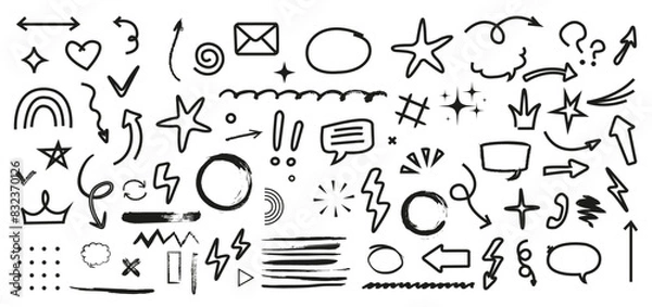 Obraz Sketch underline, emphasis, arrow shape