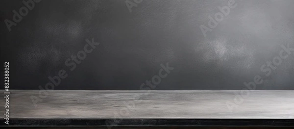 Fototapeta metal gray table surface for background copy space on gray wall background
