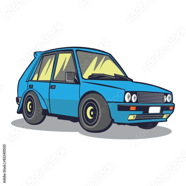 Fototapeta Car cartoon vector illustration flat design style
