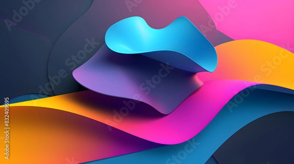 Fototapeta Abstract 3d rendering of a modern geometric background. Minimalistic design for poster, cover, branding, banner, placard.