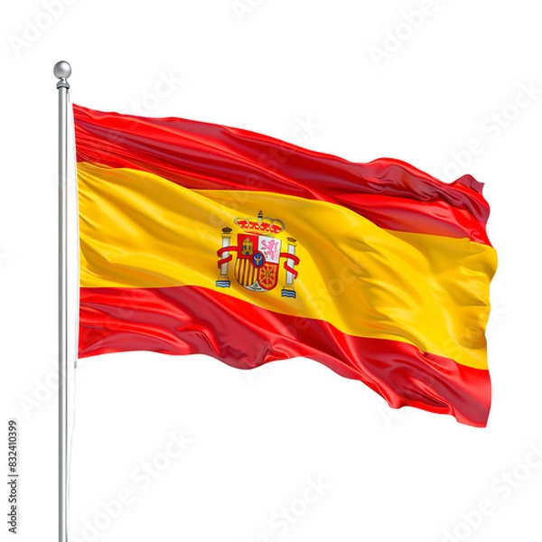 Obraz Spain flag waving glorious over isolated transparent background