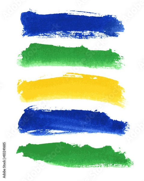 Obraz Vector watercolor design elements - Brazil style.