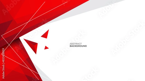 Obraz red abstract geometric background. suitable for corporate poster, business banner, presentation, flyer, journal report cover.