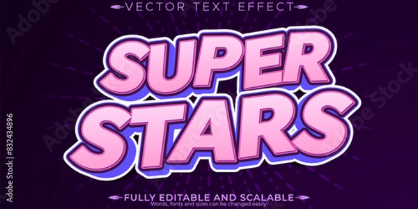 Fototapeta Super star text effect, editable girl and poster text style