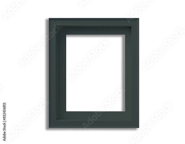 Fototapeta Simple black square frame on transparent background in PNG format. This simple design is free of pattern. Provides flexibility and ease of use for a variety of graphic design projects
