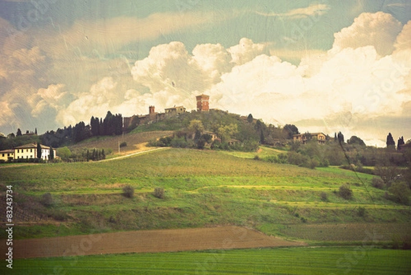 Obraz vintage tuscan landscape