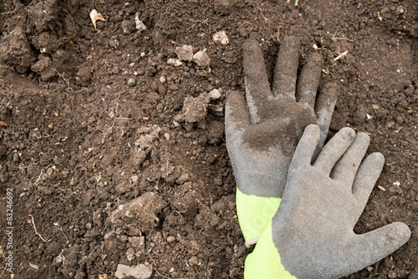 Obraz 土と手袋