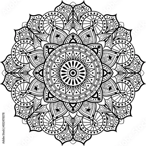 Fototapeta Black splendid mandara pattern