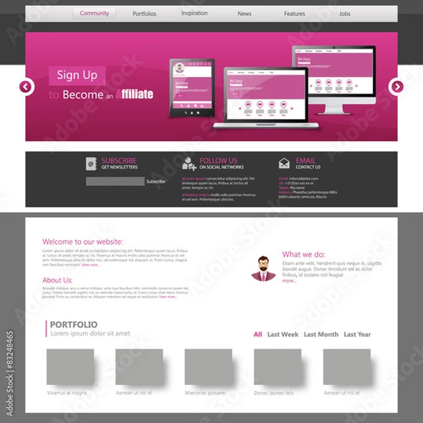 Fototapeta Website Template. Vector illustration.