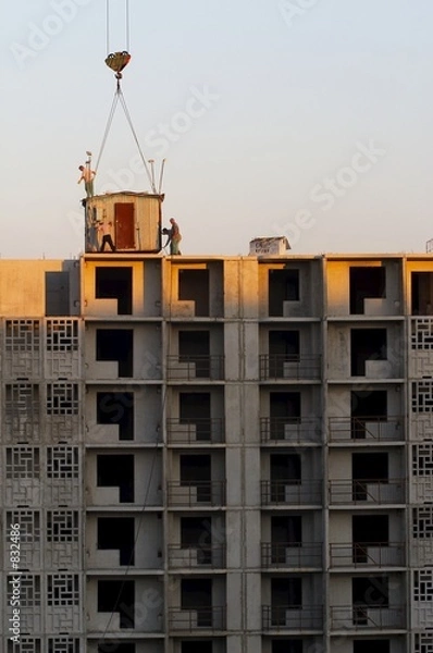 Fototapeta construction building at dawn