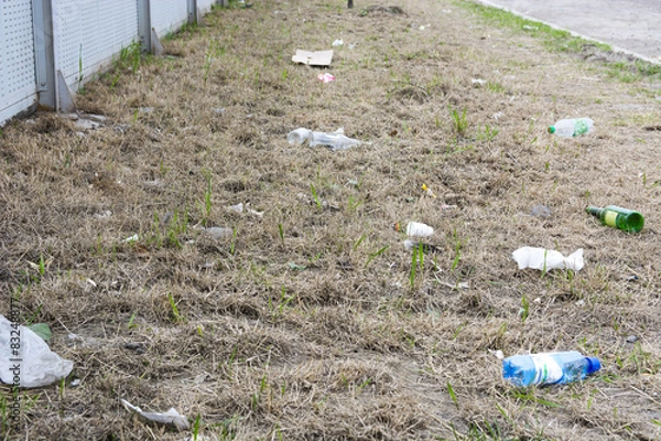 Obraz garbage on a lawn