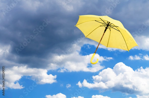 Obraz Multicolored umbrellas against  sky