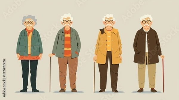 Fototapeta Senior citizens feeling supported