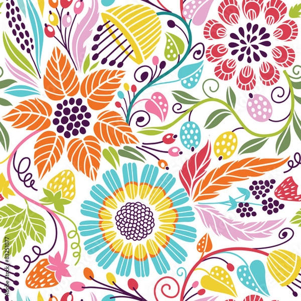 Fototapeta Seamless floral pattern