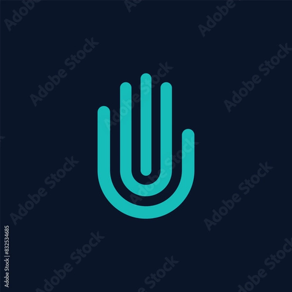Obraz fingerprint security vector logo design