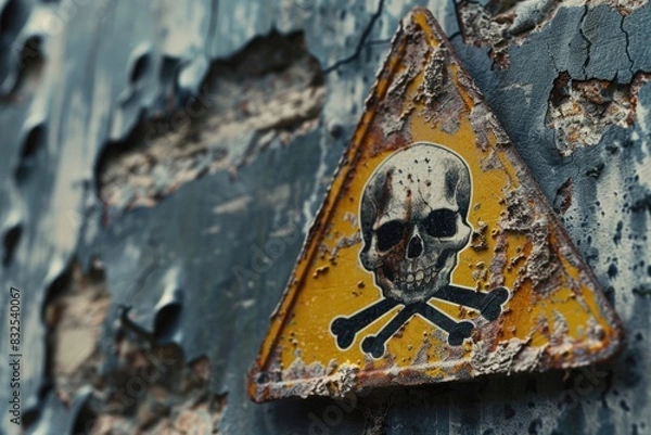 Fototapeta Image of a skull and crossbones symbol, often used as a warning or caution