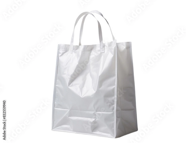 Fototapeta White plastic bag isolated on a transparent background